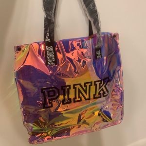 PINK iridescent tote bag